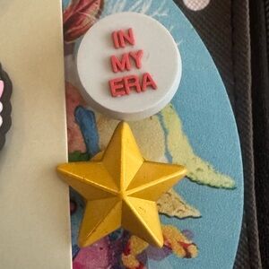 IN My Era and Gold Soft Star Crocs Jibbitz Charm 2pcs